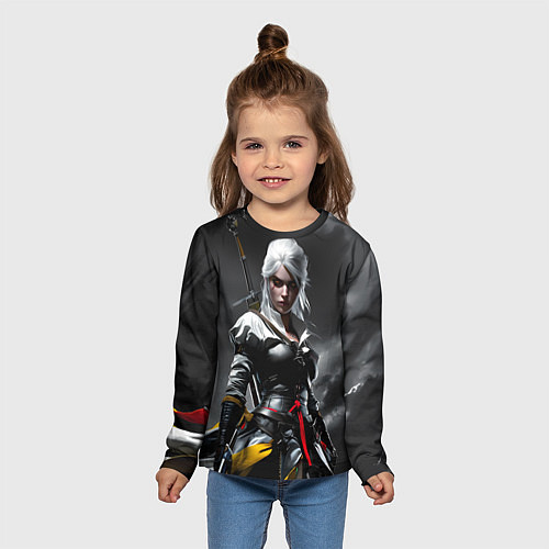 Детский лонгслив Цири из Ведьмака / 3D-принт – фото 5