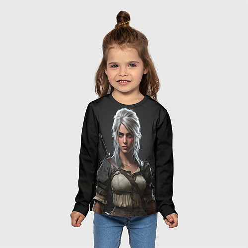 Детский лонгслив Цири Ведьмак / 3D-принт – фото 5