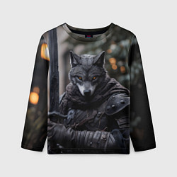 Лонгслив детский Волк с мечем война, цвет: 3D-принт