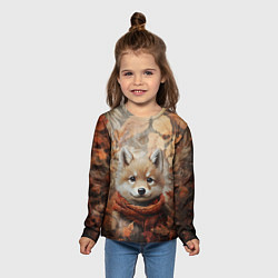 Лонгслив детский Осенний волчонок, цвет: 3D-принт — фото 2