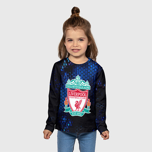 Детский лонгслив Ливерпуль соты броня / 3D-принт – фото 5
