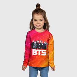 Лонгслив детский BTS блестящий фон, цвет: 3D-принт — фото 2
