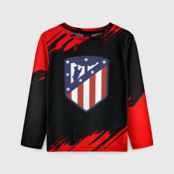 Лонгслив детский Атлетико Мадрид красные краски, цвет: 3D-принт