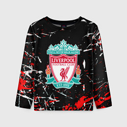Лонгслив детский Liverpool штрихи красок, цвет: 3D-принт