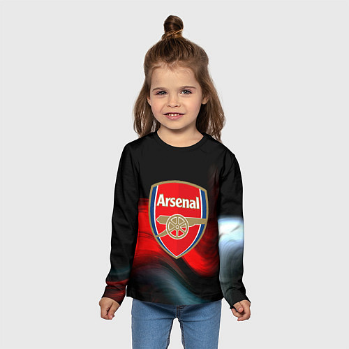 Детский лонгслив Арсенал абстракция аолна / 3D-принт – фото 5