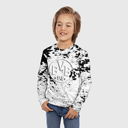 Лонгслив детский Borussia черно белые краски, цвет: 3D-принт — фото 2
