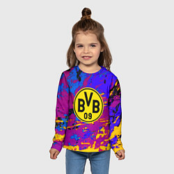 Лонгслив детский Borussia абстрактные краски, цвет: 3D-принт — фото 2