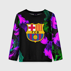 Детский лонгслив Barcelona неоновый огонь