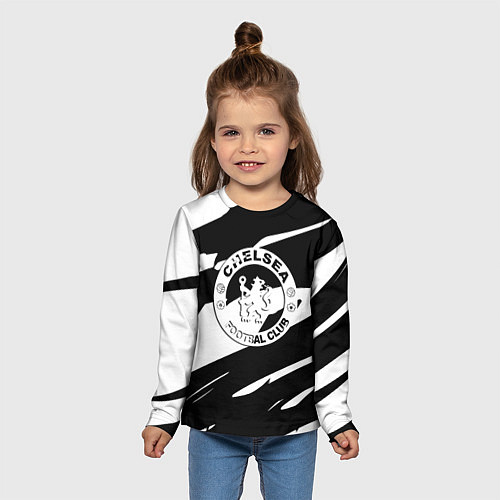 Детский лонгслив Челси геометрия полсоы / 3D-принт – фото 5
