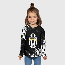 Лонгслив детский Ювентус пипл краски, цвет: 3D-принт — фото 2