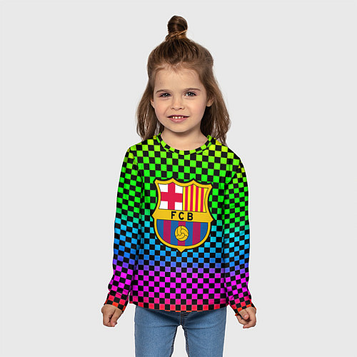Детский лонгслив Barcelona gradient neon / 3D-принт – фото 5