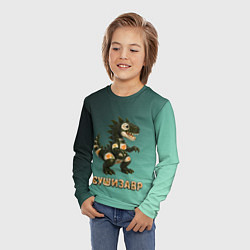 Лонгслив детский Реалистичный Сушизавр, цвет: 3D-принт — фото 2