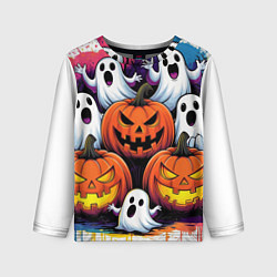 Лонгслив детский Happy Halloween 25, цвет: 3D-принт