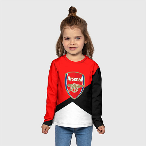 Детский лонгслив Arsenal geometry sport / 3D-принт – фото 5