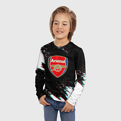 Лонгслив детский Арсенал краски глитч текстура, цвет: 3D-принт — фото 2