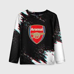 Лонгслив детский Арсенал краски глитч текстура, цвет: 3D-принт