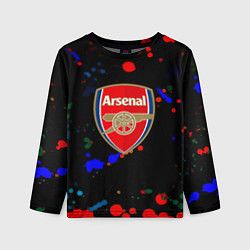 Лонгслив детский Arsenal неоновые брызги красок, цвет: 3D-принт