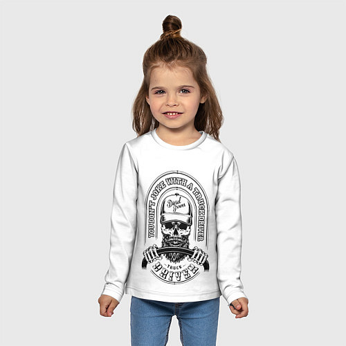 Детский лонгслив Водитель грузовика / 3D-принт – фото 5