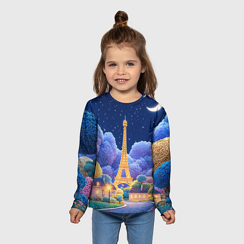 Детский лонгслив Eiffel tower / 3D-принт – фото 5