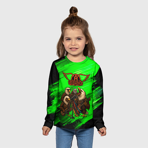 Детский лонгслив Aerosmith орлы / 3D-принт – фото 5