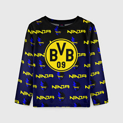 Лонгслив детский Borussia ninja x fortnite, цвет: 3D-принт