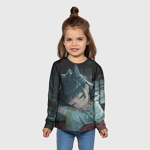 Детский лонгслив Маомао с кошачьими ушками / 3D-принт – фото 5