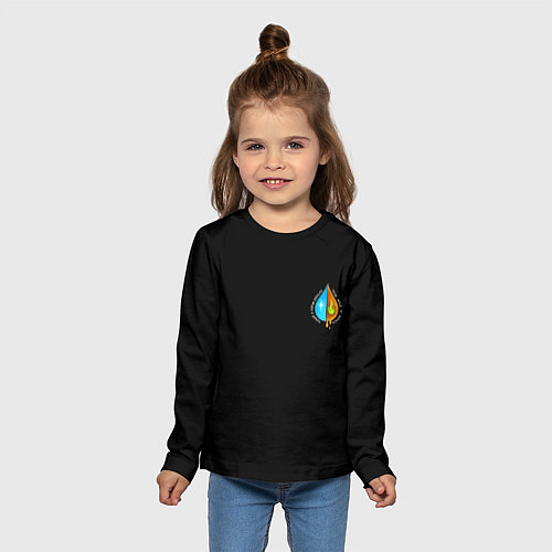 Детский лонгслив Лучше вода у друга полноцветный узор / 3D-принт – фото 5