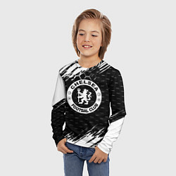 Лонгслив детский Chelsea штрихи красок текстура, цвет: 3D-принт — фото 2