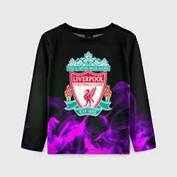 Лонгслив детский Liverpool неоновый огонь, цвет: 3D-принт