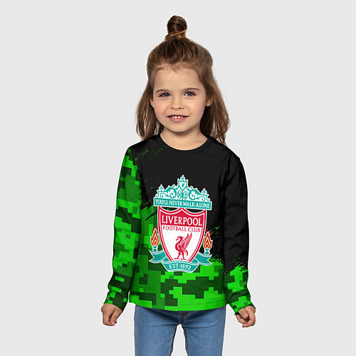 Детский лонгслив Ливерпуль камуфляж краски / 3D-принт – фото 5
