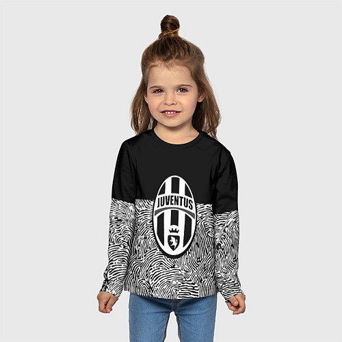 Детский лонгслив Juventus отпечатки текстура / 3D-принт – фото 5