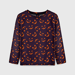Лонгслив детский Страшно веселый Halloween - паттерн, цвет: 3D-принт