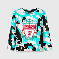 Лонгслив детский Liverpool камуфляж текстура, цвет: 3D-принт