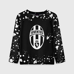 Лонгслив детский Ювентус белые краски всплеск, цвет: 3D-принт