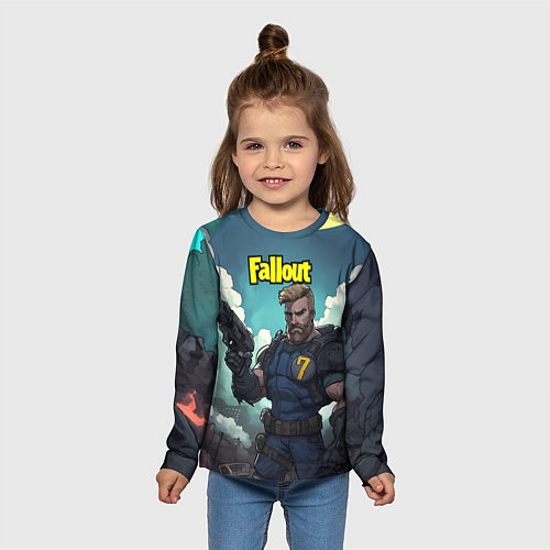 Детский лонгслив Fallout седьмой / 3D-принт – фото 5