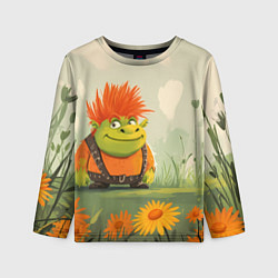 Лонгслив детский Маленький Шрек с рыжими волосами, цвет: 3D-принт