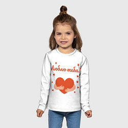 Лонгслив детский Объятия сердца, цвет: 3D-принт — фото 2