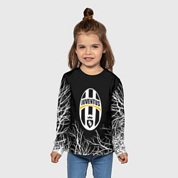 Лонгслив детский Ювентус деревья белые, цвет: 3D-принт — фото 2