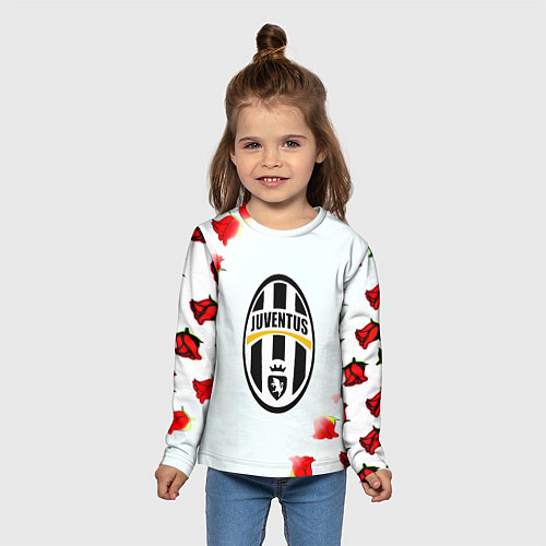 Детский лонгслив Ювентус розы / 3D-принт – фото 5
