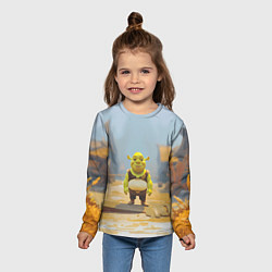 Лонгслив детский Шрек в деревне, цвет: 3D-принт — фото 2