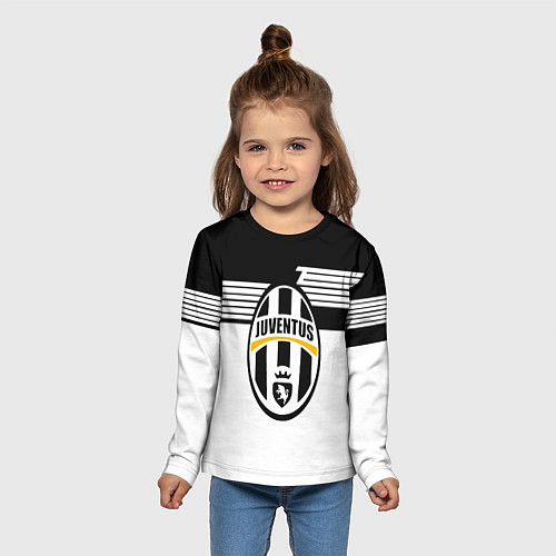 Детский лонгслив Juventus полосы линии / 3D-принт – фото 5