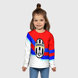 Лонгслив детский Ювентус спортивная геометрия, цвет: 3D-принт — фото 2