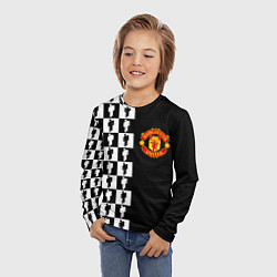 Лонгслив детский Манчестер Юнайтед текстура люди, цвет: 3D-принт — фото 2