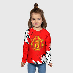 Лонгслив детский Манчестер Юнайтед символы краски, цвет: 3D-принт — фото 2