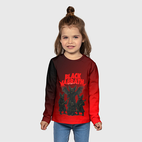 Детский лонгслив Black Sabbath летучие мыши / 3D-принт – фото 5