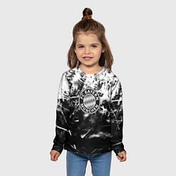 Лонгслив детский Bayern Mnchen черно белая бумага, цвет: 3D-принт — фото 2