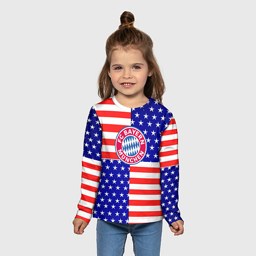 Детский лонгслив Бавария Мюнхен сша паттерн / 3D-принт – фото 5