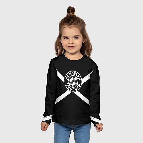 Детский лонгслив Бавария Мюнхен полосы / 3D-принт – фото 5
