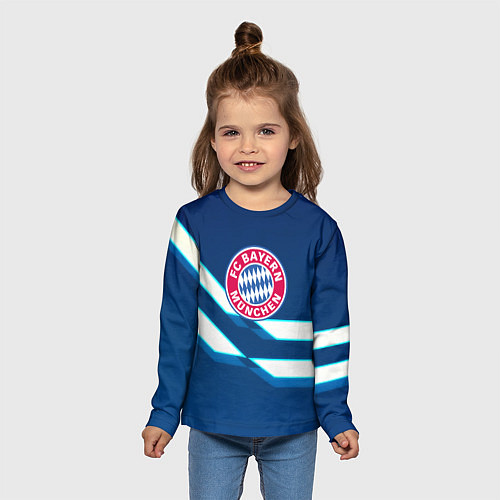 Детский лонгслив Бавария Мюнхен геометрия / 3D-принт – фото 5