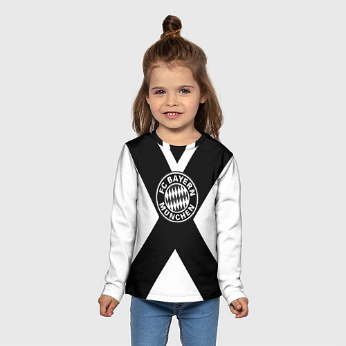 Детский лонгслив Бавария Мюнхен полосы / 3D-принт – фото 5